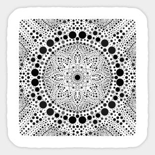 Black and White Dot Mandala Sticker